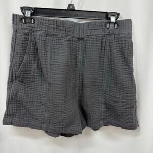Madewell Easy Pull-On Short 100% Cotton Gray Charcoal Pockets Medium